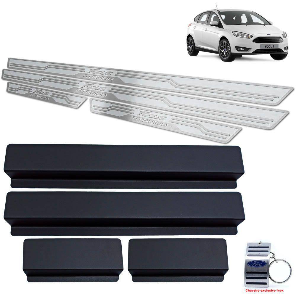 Soleira Ford Focus Titanium 2011 A 2020 Prata Alto Relevo