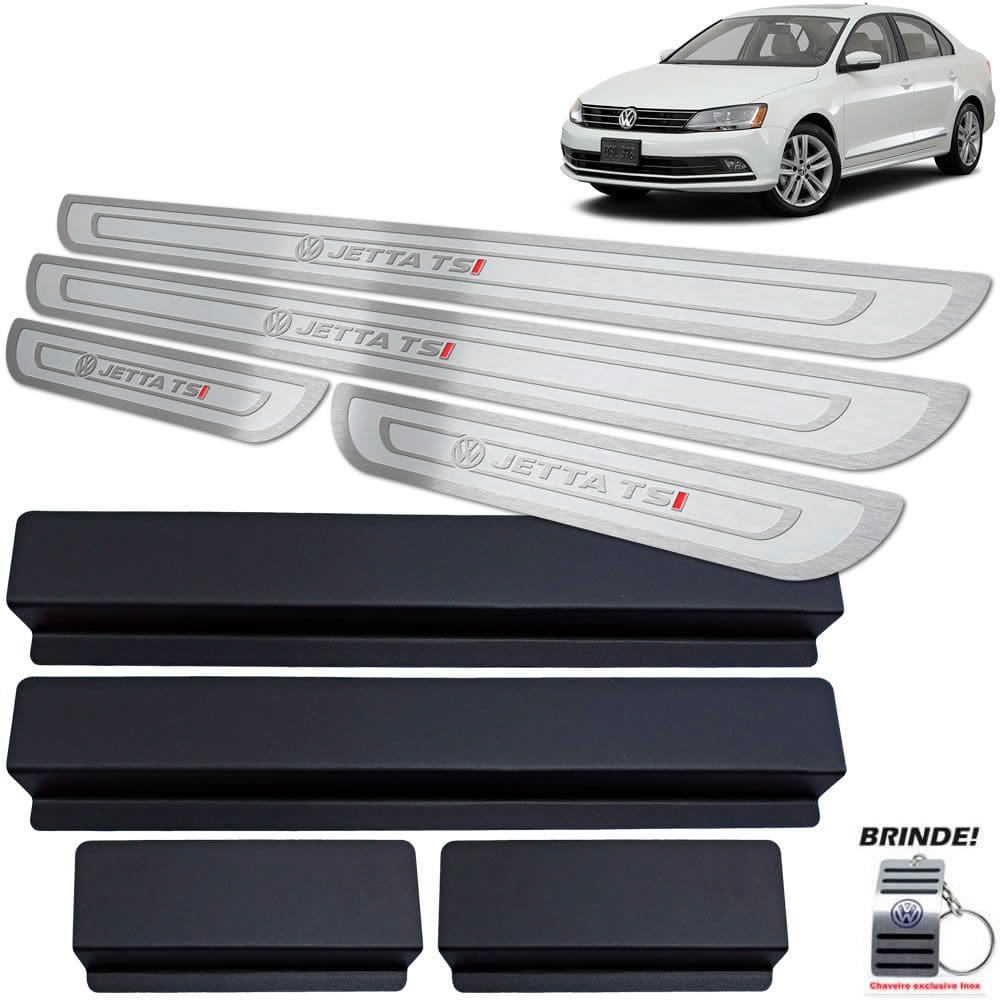 Soleiras Vw Jetta Tsi Com Vinil Prata Alto Relevo I