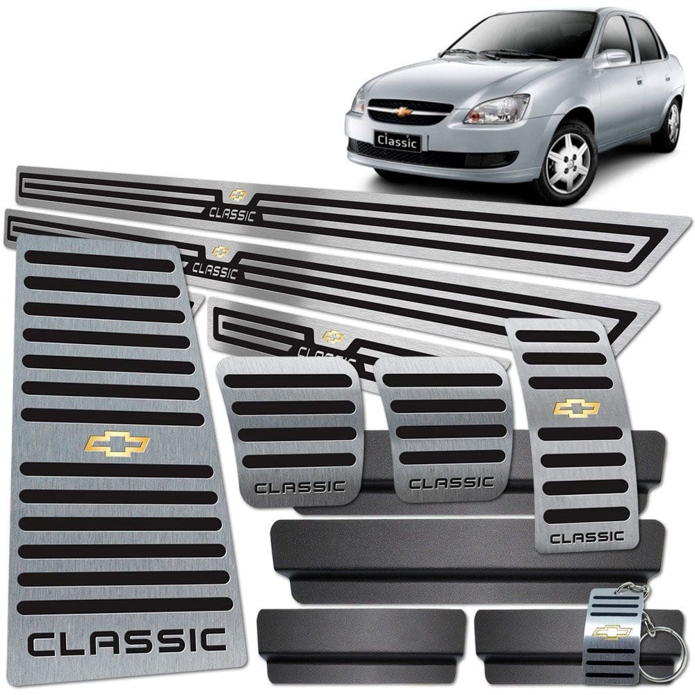 Soleira Pedaleira Descanso Inox Classic 2005 A 2016 Preto
