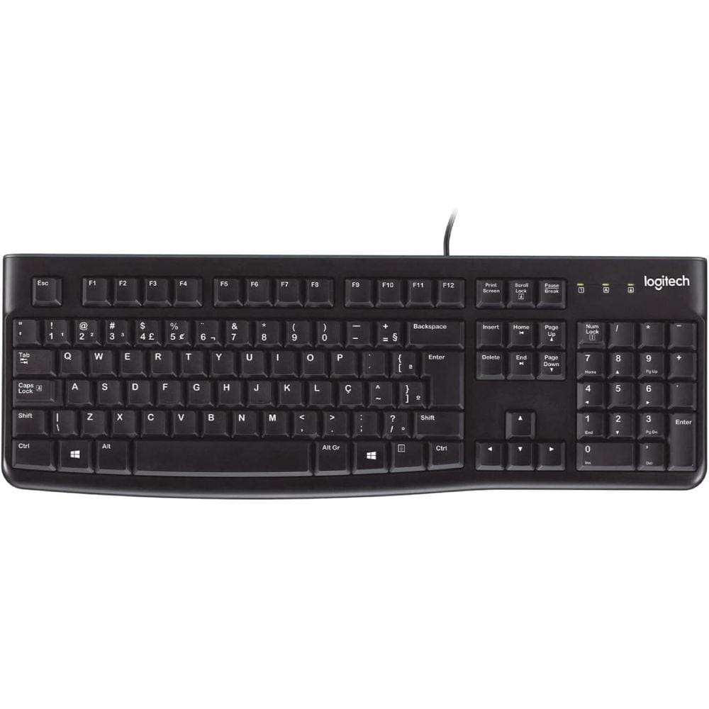 Logitech K120 Teclado Com Fio Usb Abnt2 Port Br Ç Resistente
