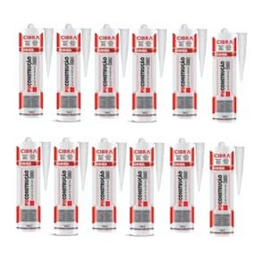 12 Cola Selante Poliuretano Cibra Pu Construção 400g Cinza