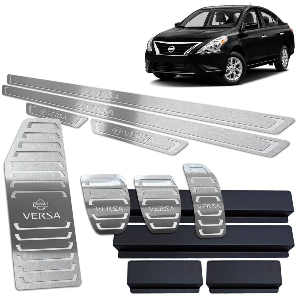 Soleiras Descanso Pedaleira Versa 2015/2019 Manual Prata