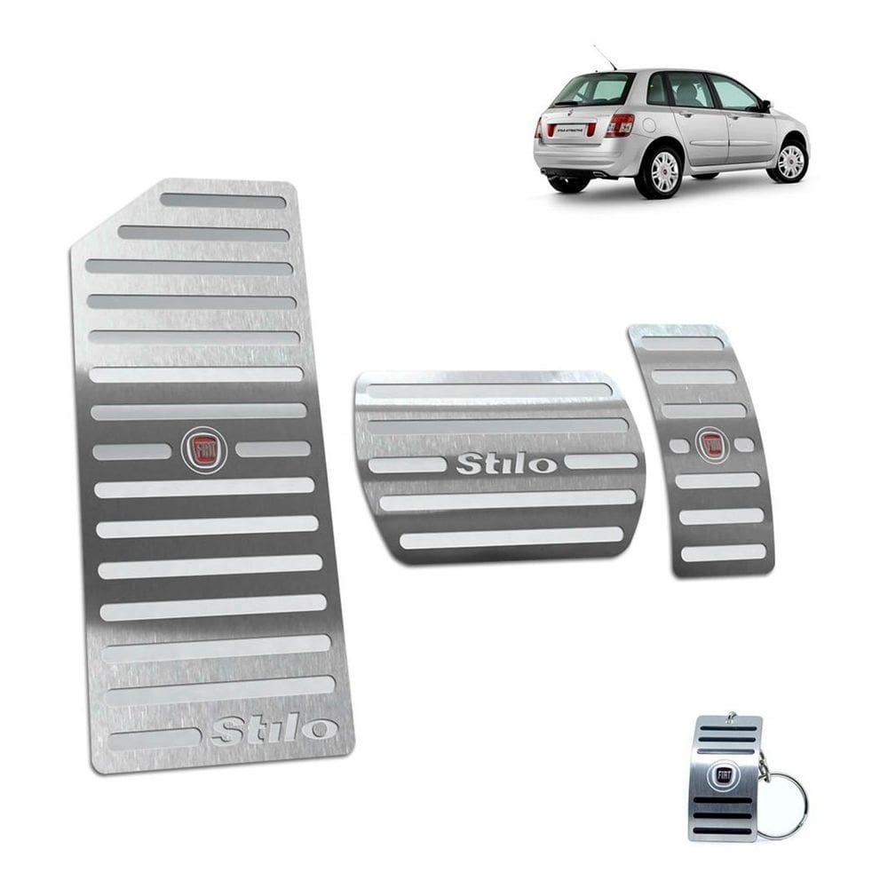 Pedaleira + Descanso Fiat Stilo 2003 A 2011 Automático Prata