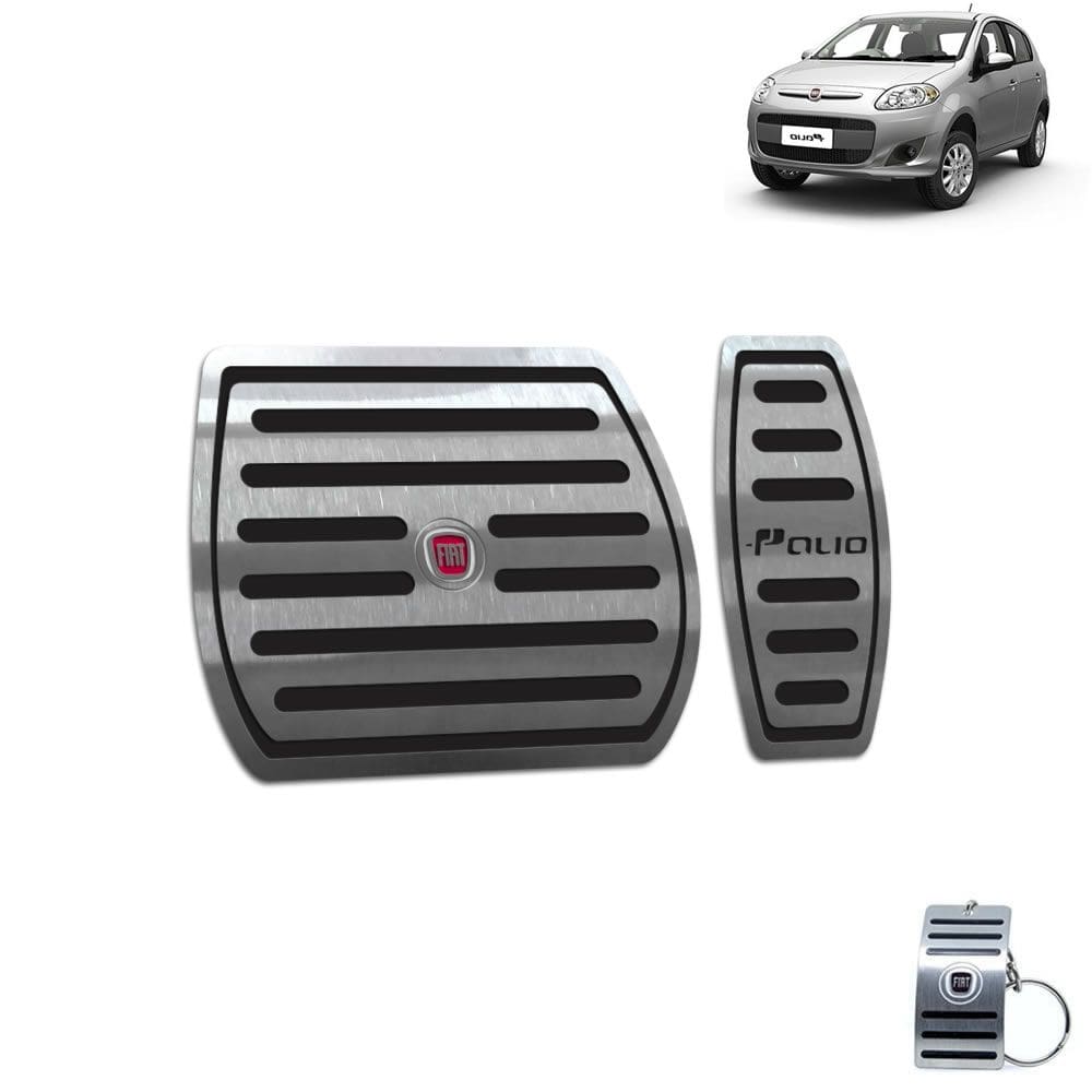 Pedaleira Automático Aço Inox Fiat Palio 2012 A 2017 Preto