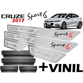 Soleira Com Vinil Cruze Sport6 2017 A 2020 Prata Alto Relevo