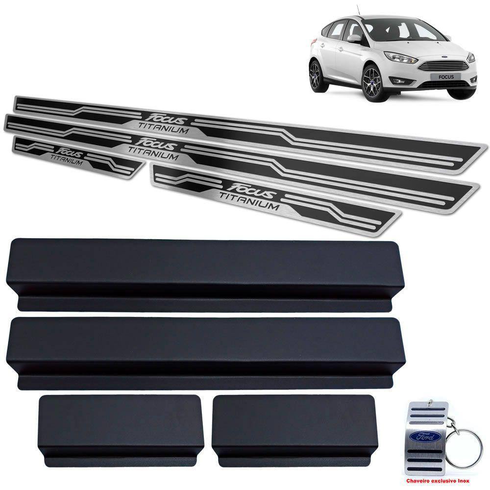 Soleira Ford Focus Titanium 2011 A 2020 Preto Alto Relevo