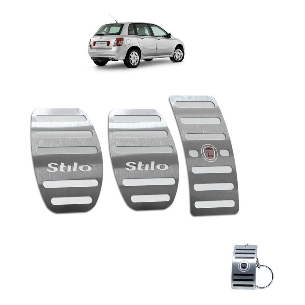 Pedaleiras Fiat Stilo 2003 A 2011 Manual Prata