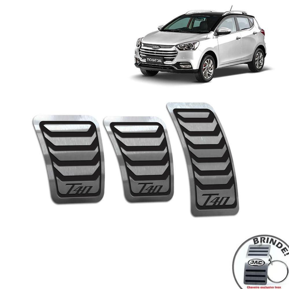 Jac T40 Pedaleiras Em Aço Inox Manual Preto