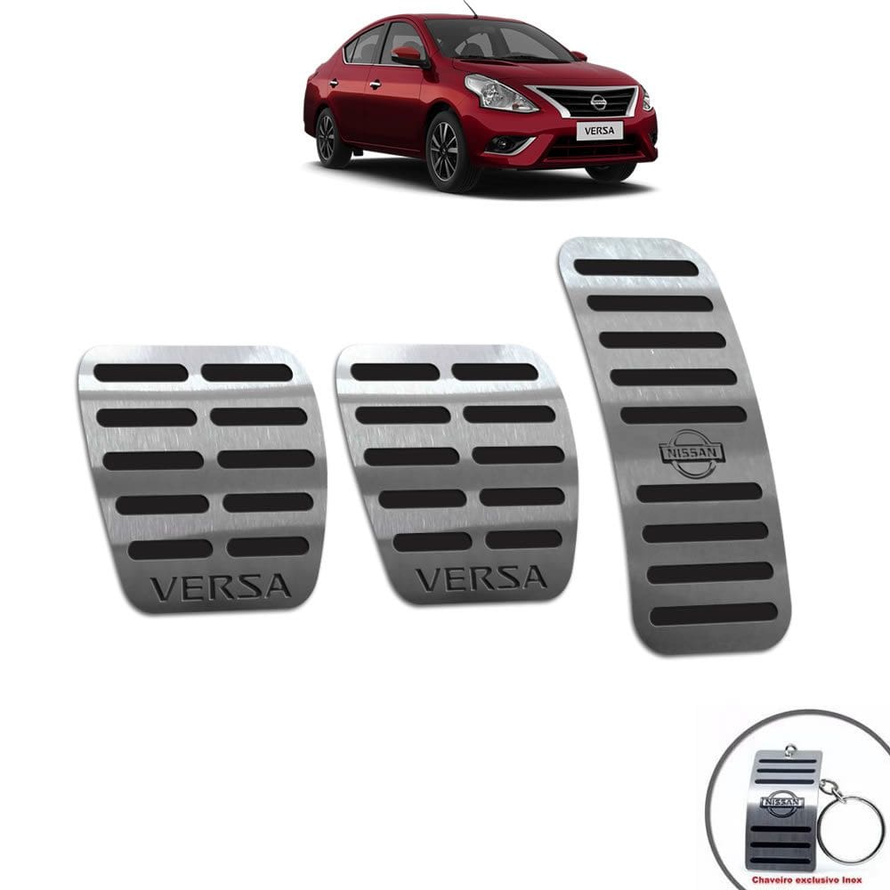 Pedaleiras Aço Inox Nissan Versa 2012/2014 Manual Preto