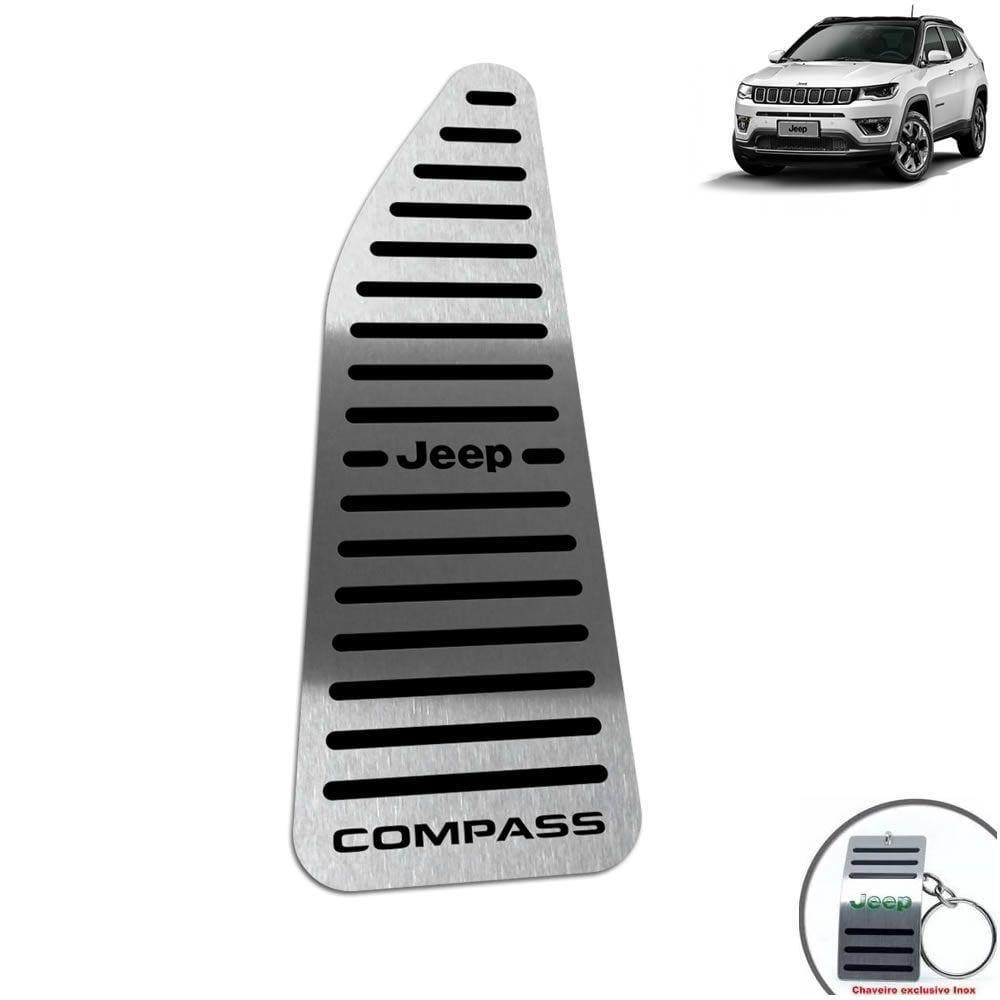 Descanso De Pé Em Aço Inox Jeep Compass 2017/2020 Preto