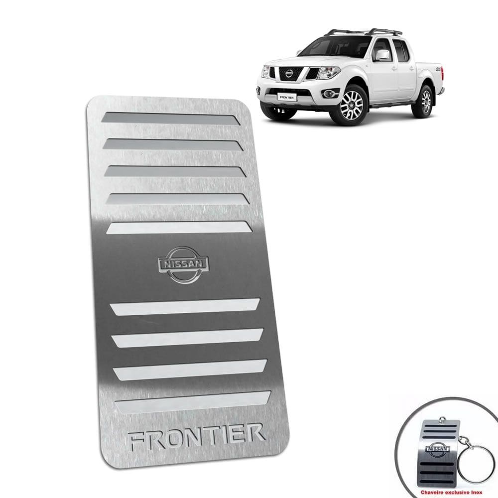 Descanso De Pé  Em Aço Inox Nissan Frontier 2005/2017 Prata