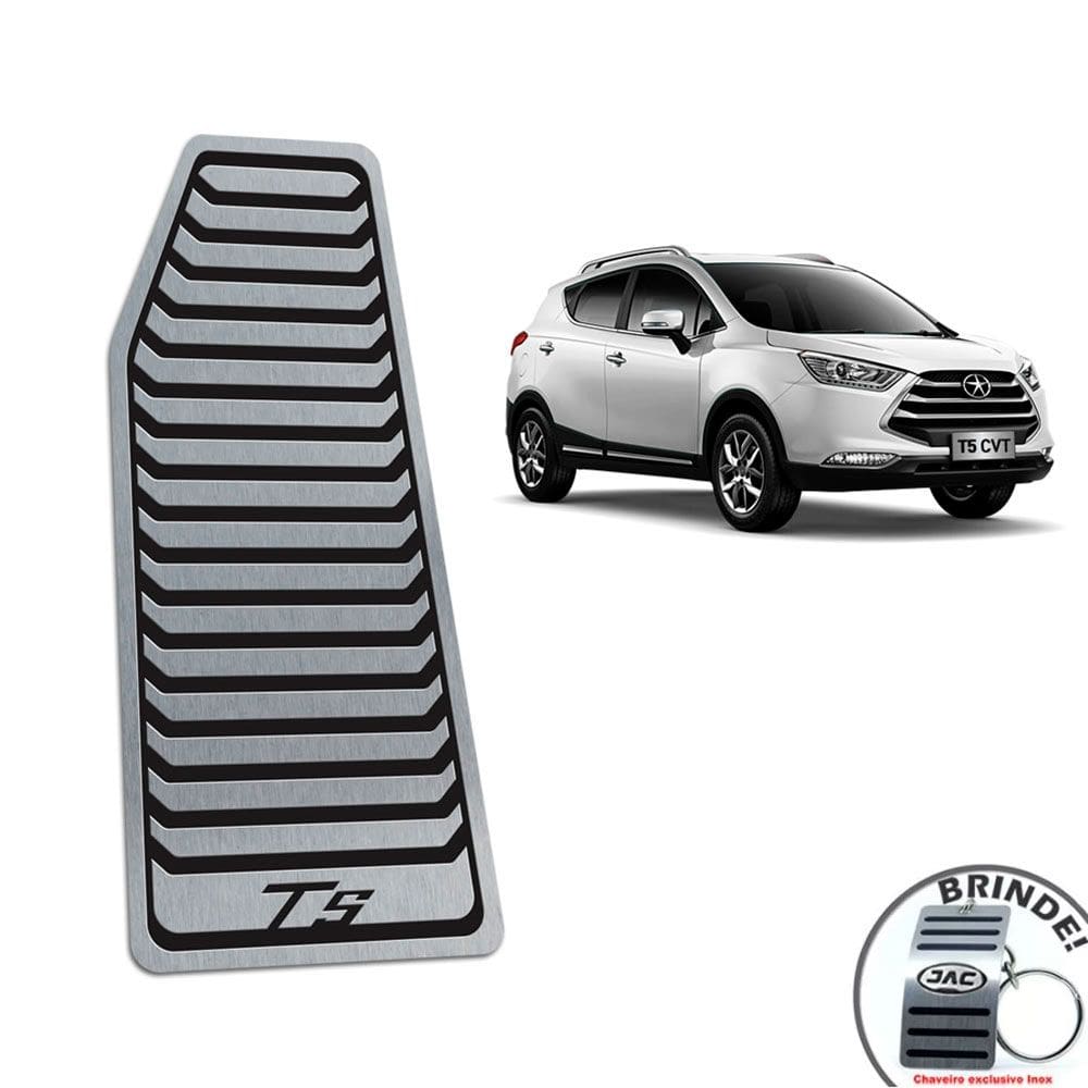 Jac T5 2016 A 2019 Descanso De Pé Aço Inox Preto