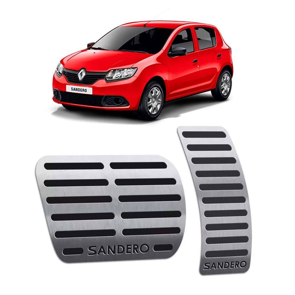 Pedaleira Sandero 2014/2019 Preto Automático Aço Inox