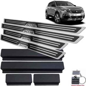 Soleiras Com Vinil Peugeot 5008 Preto Alto Relevo