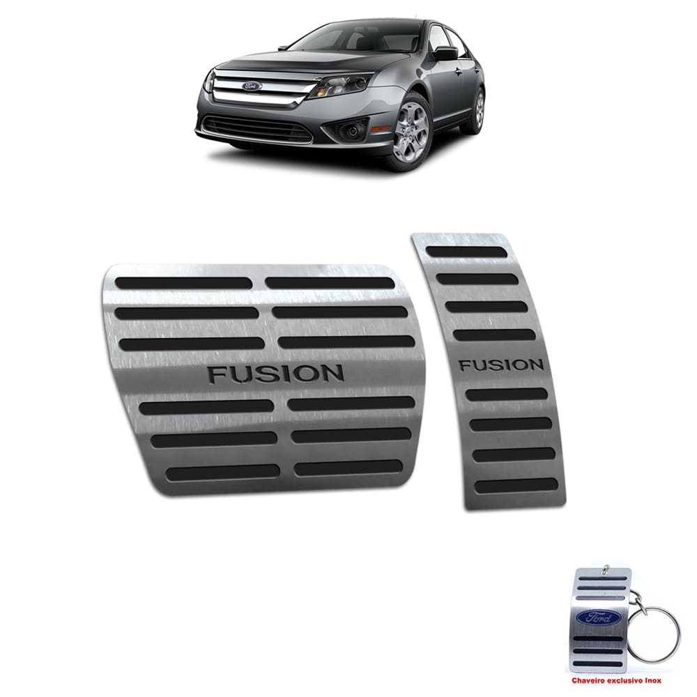 Pedaleira Automático Aço Inox Ford Fusion 2006 A 2012 Preto