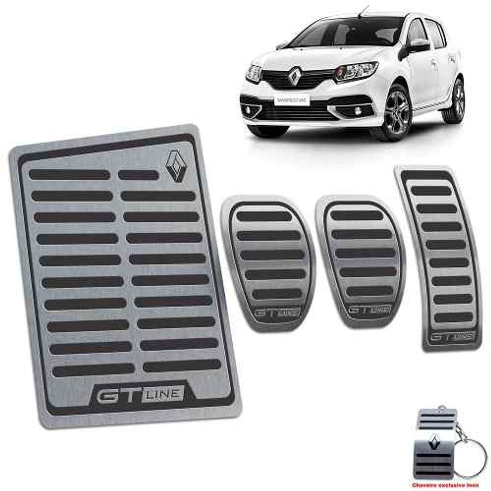Descanso + Pedaleiras Sandero Gt Line 2014 a 2022 Preto
