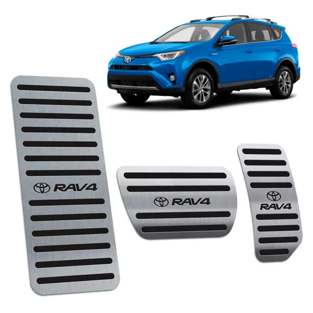 Descanso + Pedaleiras Inox Toyota Rav4 2013/2019 Preto
