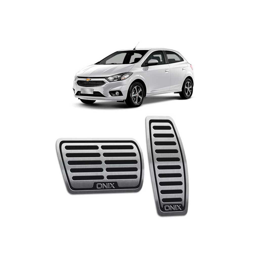 Pedaleira Chevrolet Onix 2013/2019 Aço Inox Automático Preto