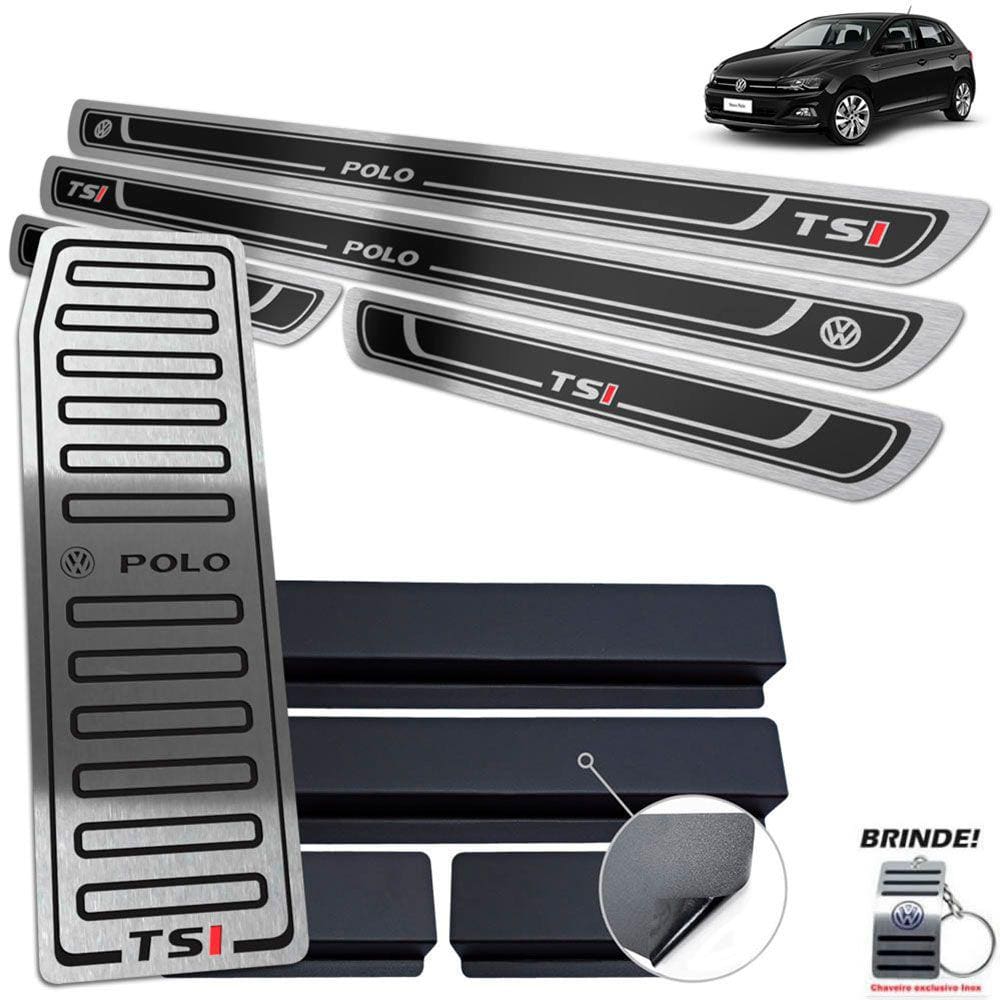 Soleira Com Vinil + Descanso Polo Tsi 18 19 20 Preto Relevo