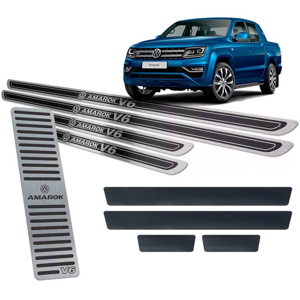 Descanso + Soleiras Amarok V6 2010/2019 Alto Relevo Preto