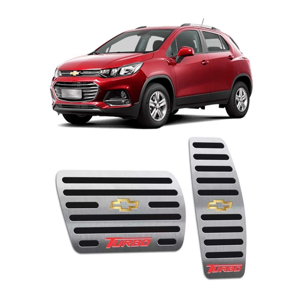 Pedaleira Tracker Turbo 2016/2019 Em Aço Inox Preto