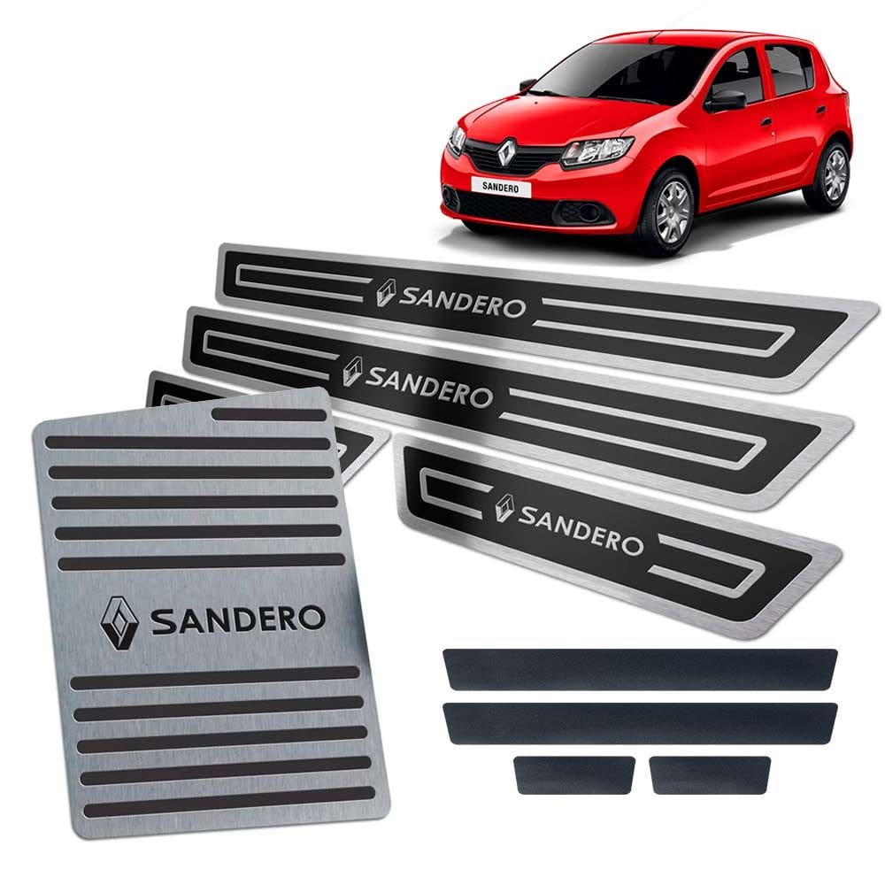 Descanso + Soleira Vinil Sandero 2014/2019 Preto Alto Relevo