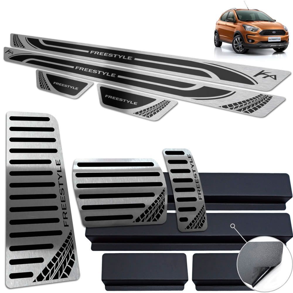 Pedaleira Automático Soleira Desanso Ford Ka Freestyle Preto