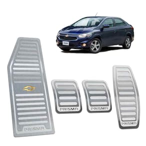Descanso + Pedaleiras Prisma 2013/2019 Manual Prata