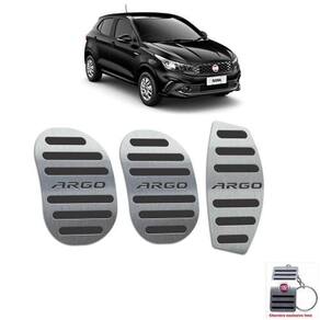 Pedaleiras Fiat Argo Manual Em Aço Inox Preto