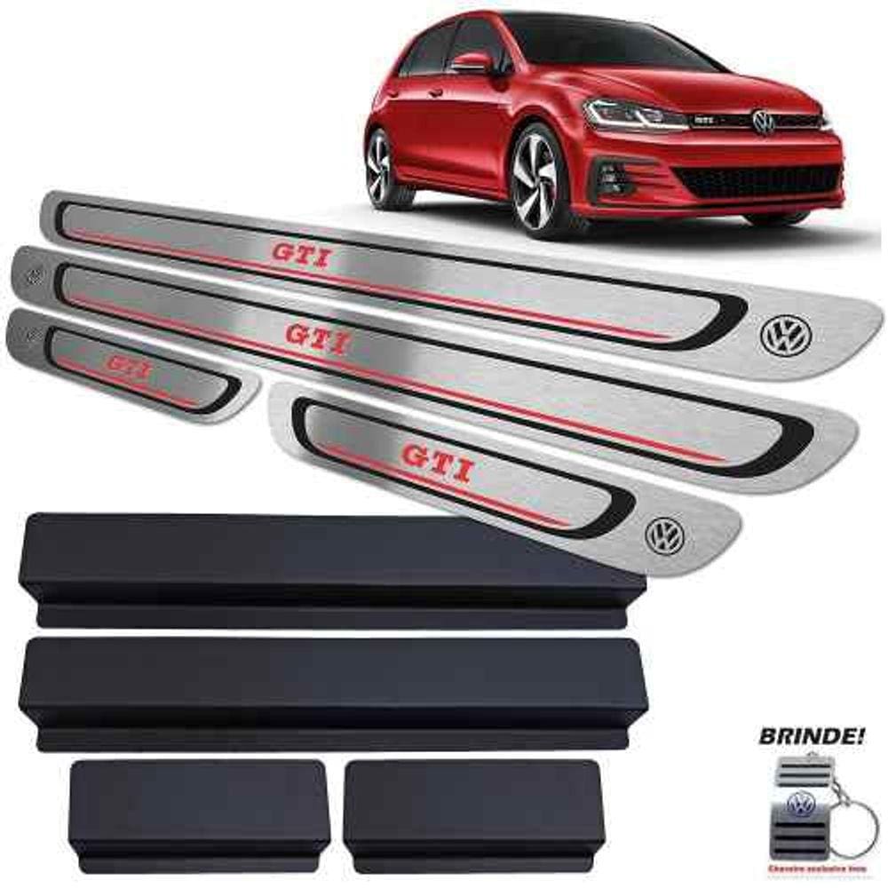 Soleiras Preto Baixo Relevo Golf Gti 2014 A 2019 + Vinil