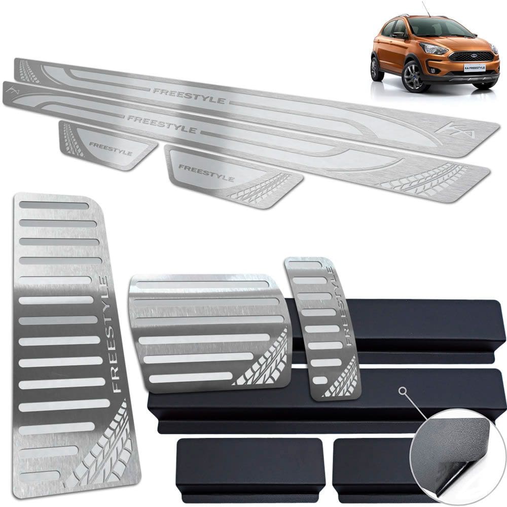 Pedaleira Automático Soleira Desanso Ford Ka Freestyle Prata