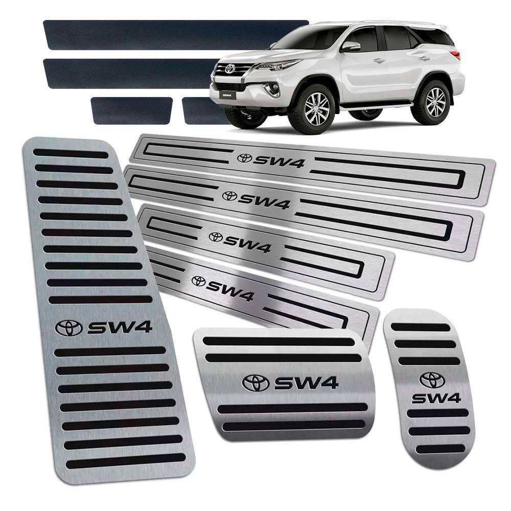 Pedaleiras Descanso Soleiras Hilux Sw4 2016/2019 Preto