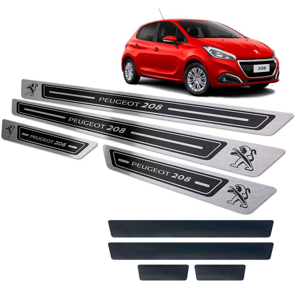 Soleira Aço Inox 208 2013/2020 + Vinil Preto Relevo