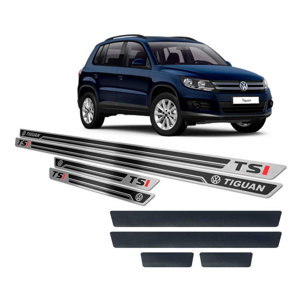 Soleiras +Vinil Vw Tiguan Tsi 2012/2017 I Preto Alto Relevo