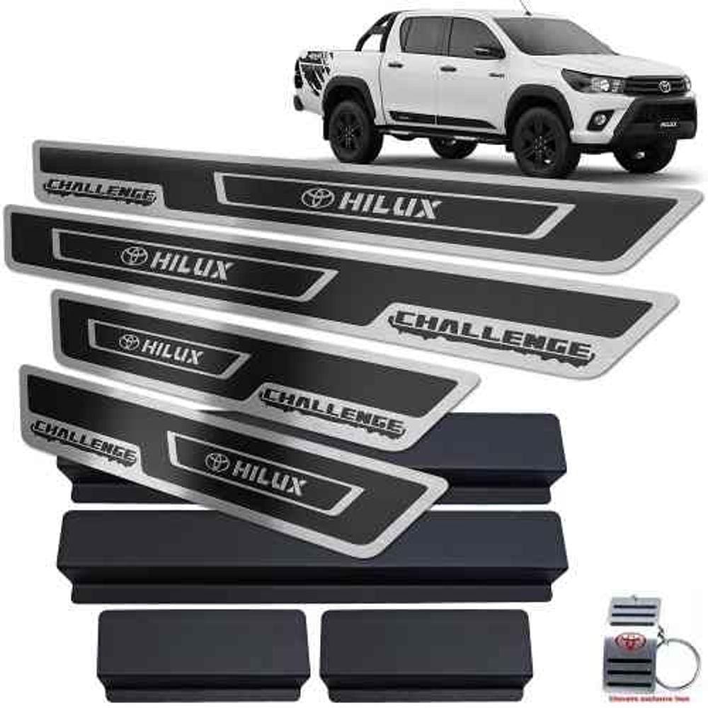 Soleira Hilux Challenge 2018 2019 + Vinil Preto Alto Relevo