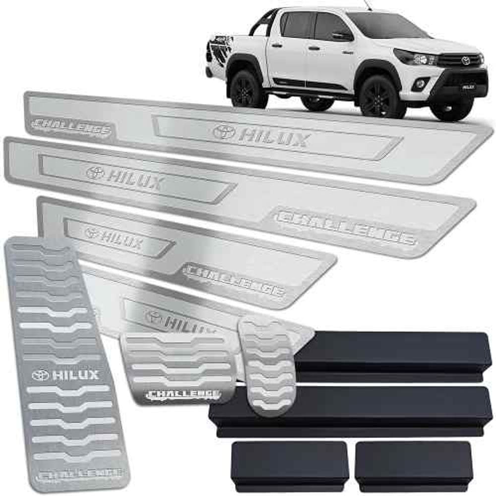 Pedaleira Descanso Soleira Hilux Challenge 2018 19 Prata AR