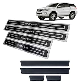 Soleiras Alto Relevo Hilux Sw4 2016/2019 + Vinil Preto