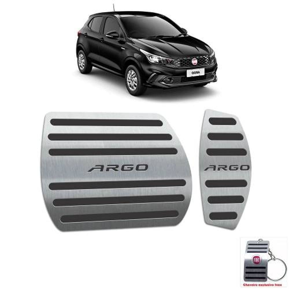 Pedaleiras Em Inox Fiat Argo Automático Preto