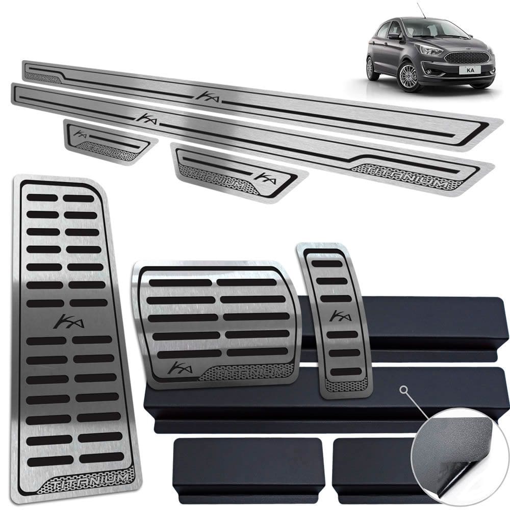 Pedaleira Soleira Descanso Preto Inox Ford Ka Titanium
