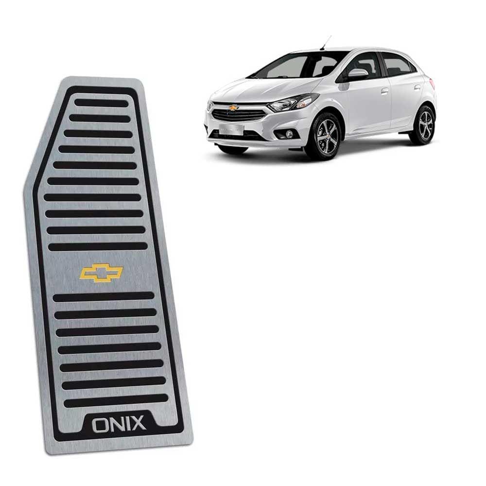 Descanso De Pé Chevrolet Onix 2013/2019 Aço Inox Preto