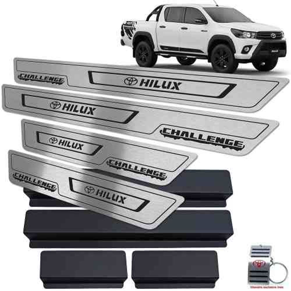 Soleira Hilux Challenge 2018 2019 + Vinil Preto Baixo Relevo