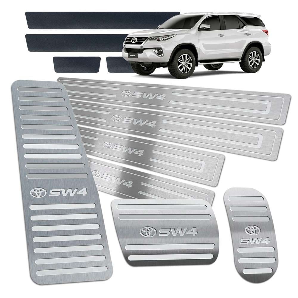 Pedaleiras Descanso Soleiras Hilux Sw4 2016/2019 Prata