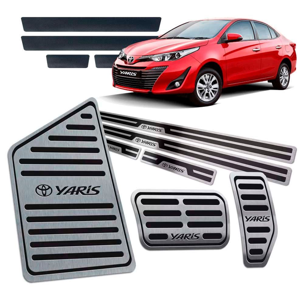 Soleira Pedaleira Descanso Yaris 2018 2019 Preto Aut Relevo
