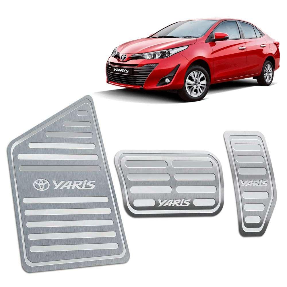 Descanso + Pedaleiras Aut Toyota Yaris 2018 2019 Prata