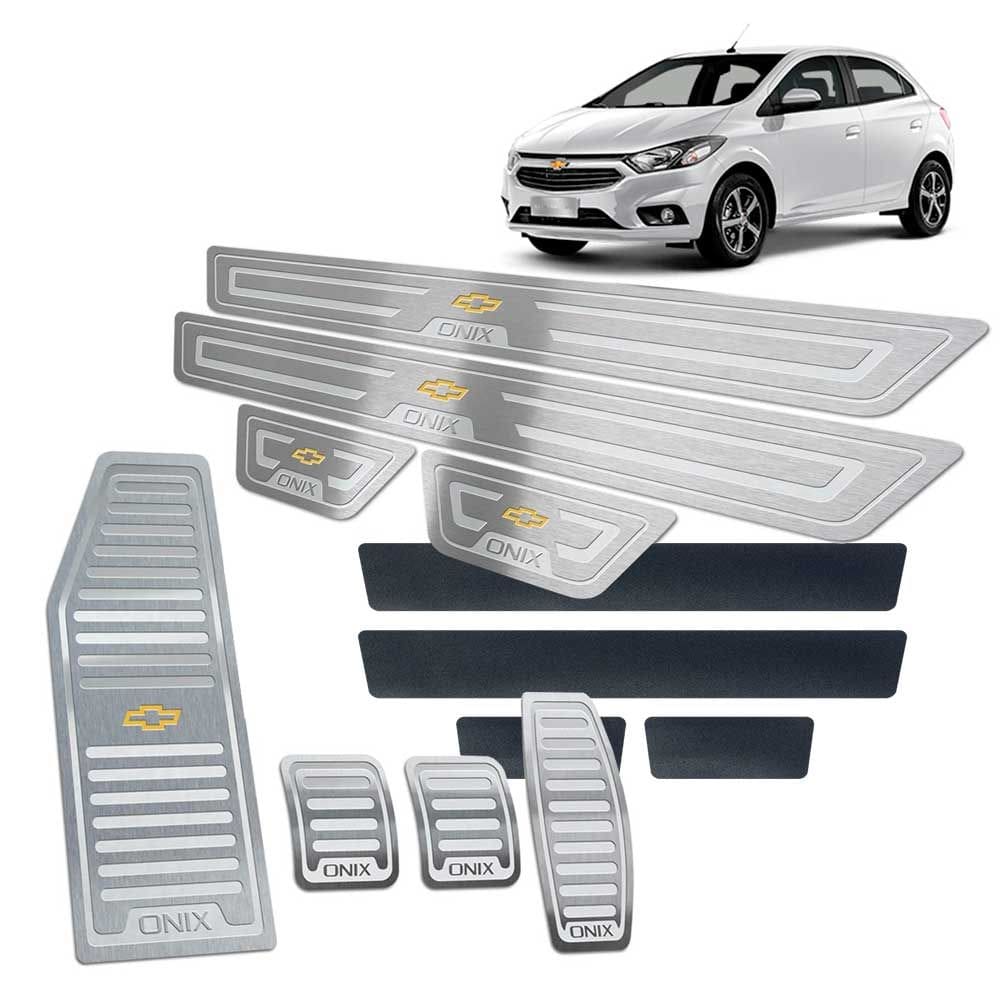 Soleira Pedaleira Descanso Onix 2013/2019 Manual Prata Inox