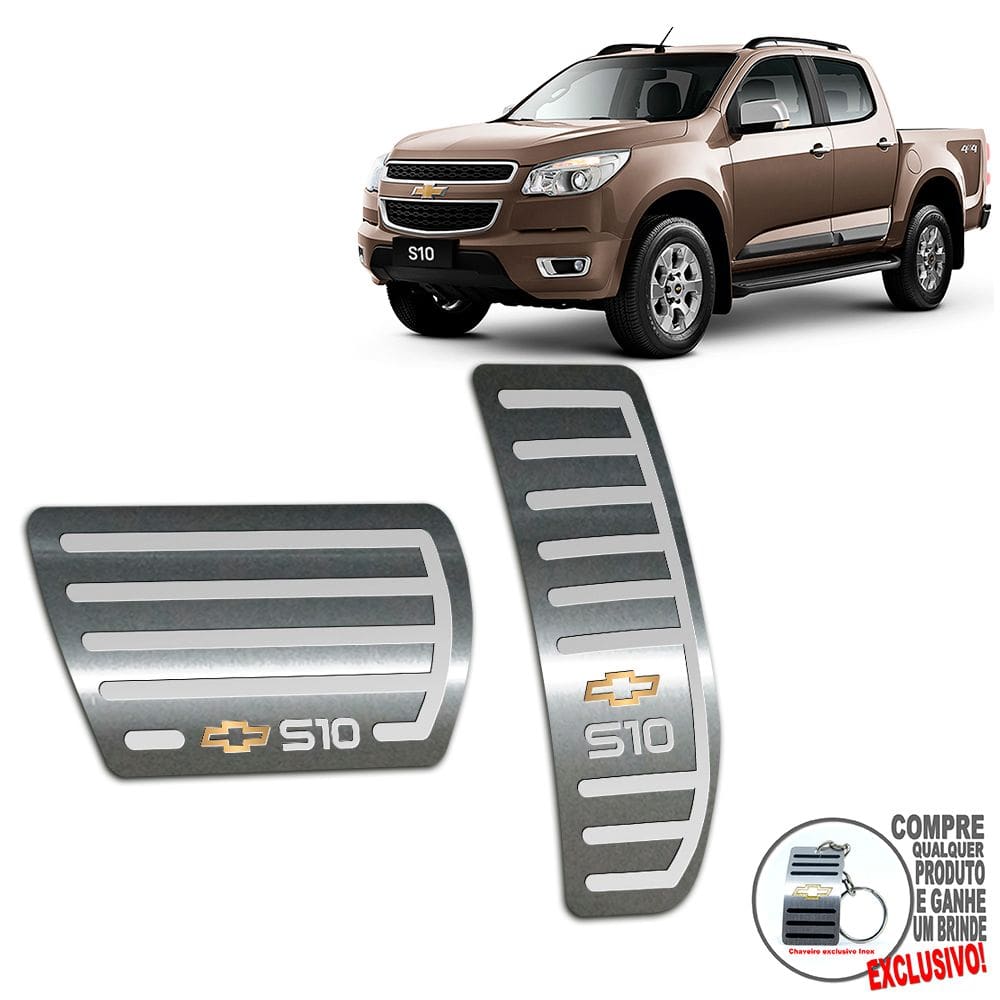 Pedaleira Automático Chevrolet S10 2012 / 2016 Inox Prata