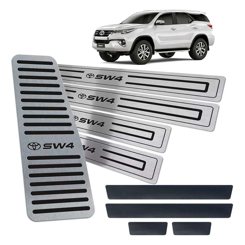 Soleiras + Vinil Descanso Hilux Sw4 2016/2019 Preto