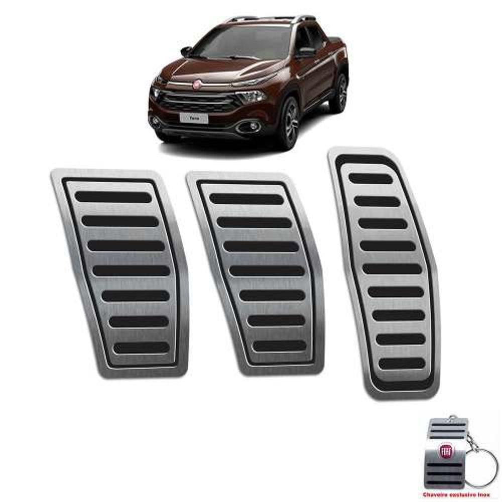 Pedaleiras Em Aço Inox Fiat Toro 2016 A 2021 Manual Preto