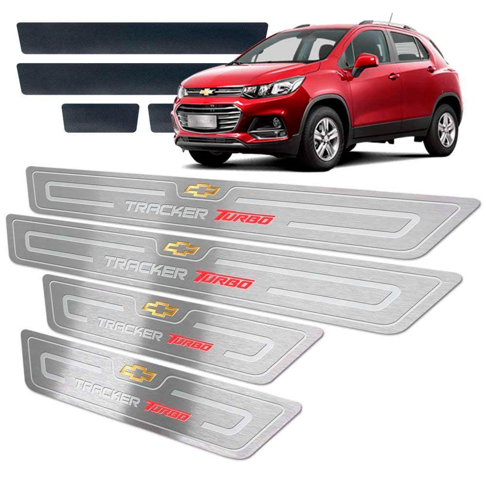 Soleiras Baixo Relevo Tracker Turbo 2016/2019 + Vinil Prata