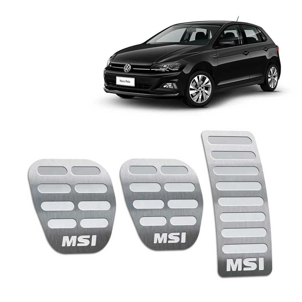Pedaleiras Em Aço Inox Polo Msi 2018 2019 Manual Prata